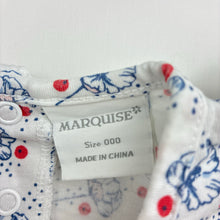 Load image into Gallery viewer, Girls Marquise, lightweight floral cotton romper, FUC, size 000,  