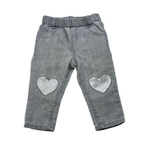 Load image into Gallery viewer, Girls Dymples, lightweight stretch denim leggings / bottoms, elasticated, GUC, size 00,  