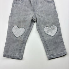 Load image into Gallery viewer, Girls Dymples, lightweight stretch denim leggings / bottoms, elasticated, GUC, size 00,  