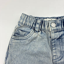 Load image into Gallery viewer, Unisex Breakers, blue stretch denim shorts, elasticated, GUC, size 1,  