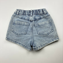 Load image into Gallery viewer, Unisex Breakers, blue stretch denim shorts, elasticated, GUC, size 1,  