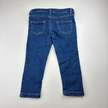 Load image into Gallery viewer, Girls Target, blue stretch denim jeans, adjustable, Inside leg: 32cm, EUC, size 2,  