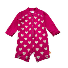 Load image into Gallery viewer, Girls Escargot, long sleeve swim one-piece, marks on back, FUC, size 00,  