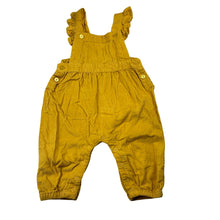 Load image into Gallery viewer, Girls Baby Berry, yellow corduroy cotton overalls, GUC, size 0,  