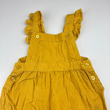 Load image into Gallery viewer, Girls Baby Berry, yellow corduroy cotton overalls, GUC, size 0,  