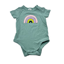 Load image into Gallery viewer, Girls Target, organic cotton blend bodysuit / romper, rainbow, EUC, size 00,  