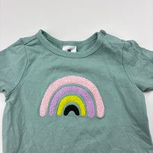 Load image into Gallery viewer, Girls Target, organic cotton blend bodysuit / romper, rainbow, EUC, size 00,  