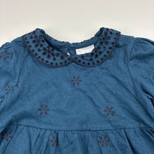 Load image into Gallery viewer, Girls Sprout, broderie trim cotton long sleeve dress, EUC, size 0, L: 41cm