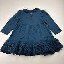 Load image into Gallery viewer, Girls Sprout, broderie trim cotton long sleeve dress, EUC, size 0, L: 41cm
