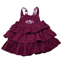 Load image into Gallery viewer, Girls Anko, embroidered corduroy cotton overalls dress, EUC, size 0, L: 35cm
