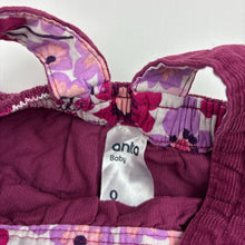 Load image into Gallery viewer, Girls Anko, embroidered corduroy cotton overalls dress, EUC, size 0, L: 35cm