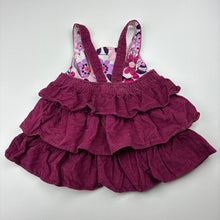Load image into Gallery viewer, Girls Anko, embroidered corduroy cotton overalls dress, EUC, size 0, L: 35cm
