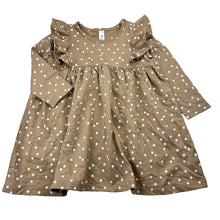 Load image into Gallery viewer, Girls Dymples, soft feel cotton long sleeve dress, EUC, size 1, L: 45cm
