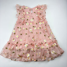 Load image into Gallery viewer, Girls Dymples, cotton lined embroidered tulle dress, EUC, size 1, L: 46cm