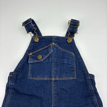 Load image into Gallery viewer, Unisex Baby Berry, dark stretch denim overalls / dungarees, EUC, size 00,  