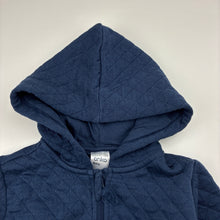 Load image into Gallery viewer, Unisex Anko, navy quilted zip hoodie sweater, EUC, size 0,  