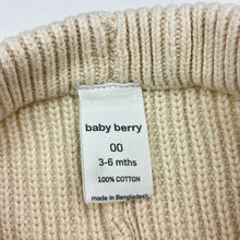 Load image into Gallery viewer, Unisex Baby Berry, chunky knit cotton leggings / bottoms, elasticated, EUC, size 00,  