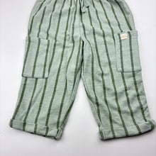 Load image into Gallery viewer, Unisex Anko, green stripe casual pants, elasticated, EUC, size 1,  