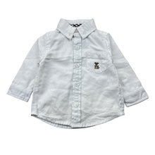 Load image into Gallery viewer, Boys Ollie's Place, white cotton long sleeve shirt, marks back left cuff, FUC, size 00,  