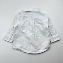 Load image into Gallery viewer, Boys Ollie's Place, white cotton long sleeve shirt, marks back left cuff, FUC, size 00,  
