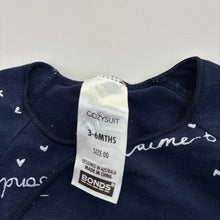 Load image into Gallery viewer, Unisex Bonds, navy COZYSUIT coverall / romper, GUC, size 00,  