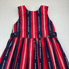 Load image into Gallery viewer, Girls Osh Kosh, Aust Label stiped cotton dress, wash fade &amp; light marks, armpit to armpit: 31.5cm, FUC, size 5, L: 73cm
