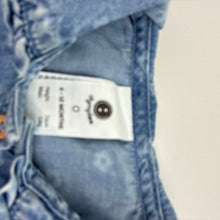 Load image into Gallery viewer, Girls Dymples, floral chambray cotton dress, GUC, size 0, L: 39cm