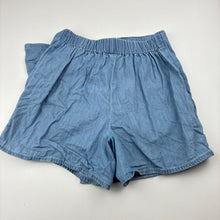 Load image into Gallery viewer, Girls Target, chambray cotton shorts, elasticated, GUC, size 6,  