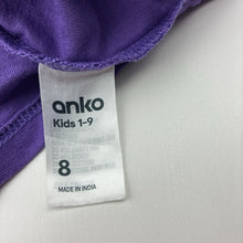 Load image into Gallery viewer, Girls Anko, purple cotton long sleeve tee / top, FUC, size 8,  