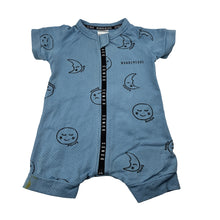 Load image into Gallery viewer, Unisex Bonds, WONDERCOOL zip wondersuit / zippy / romper, marks right cuff, FUC, size 000,  