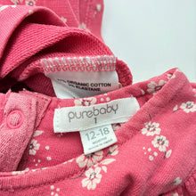 Load image into Gallery viewer, Girls purebaby, floral organic cotton blend dress, blue marks on skirt, FUC, size 1, L: 40cm