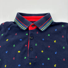 Load image into Gallery viewer, Boys Mayoral, navy cotton polo shirt top, wash fade, FUC, size 1-2,  