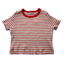 Load image into Gallery viewer, Girls Uniqlo, striped ribbed tee / top, FUC, size 5-6,  
