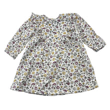 Load image into Gallery viewer, Girls Marquise, floral crinkle cotton long sleeve dress, GUC, size 1, L: 40cm