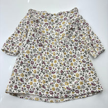 Load image into Gallery viewer, Girls Marquise, floral crinkle cotton long sleeve dress, GUC, size 1, L: 40cm