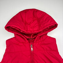 Load image into Gallery viewer, Unisex Fox &amp; Finch, red hooded puffer vest / jacket, GUC, size 7,  