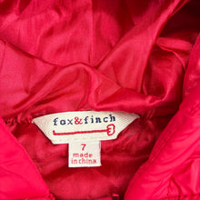 Load image into Gallery viewer, Unisex Fox &amp; Finch, red hooded puffer vest / jacket, GUC, size 7,  