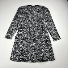 Load image into Gallery viewer, Girls Target, animal print stretchy long sleeve dress, mark on chest, FUC, size 5, L: 56cm