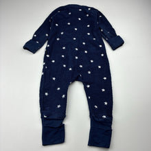 Load image into Gallery viewer, Unisex Bonds, navy terry zip wondersuit / zippy / romper, wash fade, FUC, size 00,  