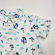 Load image into Gallery viewer, Boys BeeBay, lightweight cotton short sleeve shirt, dinosaur, EUC, size 0,  