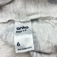 Load image into Gallery viewer, Boys Anko, grey marle tee / top, crabs, FUC, size 6,  