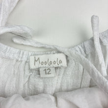Load image into Gallery viewer, Girls Mooloola, white cotton summer top, L: 62cm, EUC, size 12,  