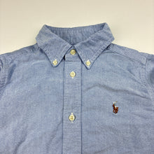 Load image into Gallery viewer, Boys Ralph Lauren, blue cotton long sleeve shirt, pony, EUC, size 5,  