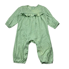 Load image into Gallery viewer, Girls M&amp;S, green cotton romper, FUC, size 00,  