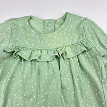 Load image into Gallery viewer, Girls M&amp;S, green cotton romper, FUC, size 00,  