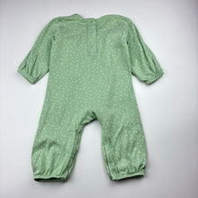 Load image into Gallery viewer, Girls M&amp;S, green cotton romper, FUC, size 00,  