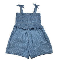 Load image into Gallery viewer, Girls Target, spotted chambray cotton summer playsuit, GUC, size 4,  