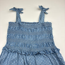 Load image into Gallery viewer, Girls Target, spotted chambray cotton summer playsuit, GUC, size 4,  