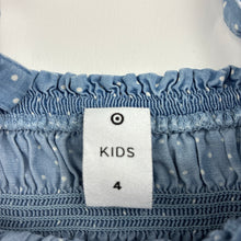 Load image into Gallery viewer, Girls Target, spotted chambray cotton summer playsuit, GUC, size 4,  