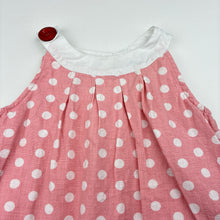 Load image into Gallery viewer, Girls Love Henry, pink &amp; white spot summer romper, FUC, size 1,  